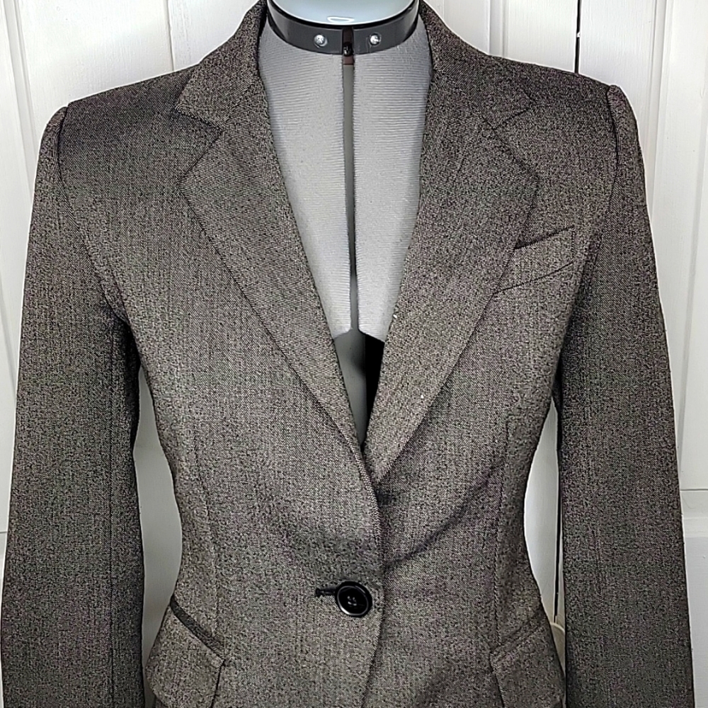 Zara Basic One Button Blazer Size Small Tan - image 2